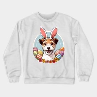 Parson Russell Terrier's Easter Celebration with Bunny Ears Crewneck Sweatshirt